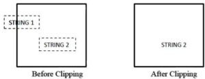 all or none string text clipping